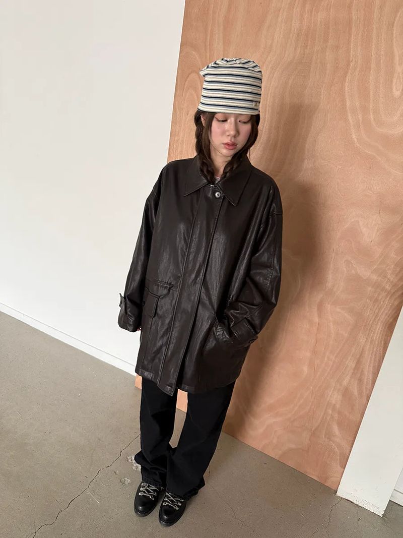 leather half jacket