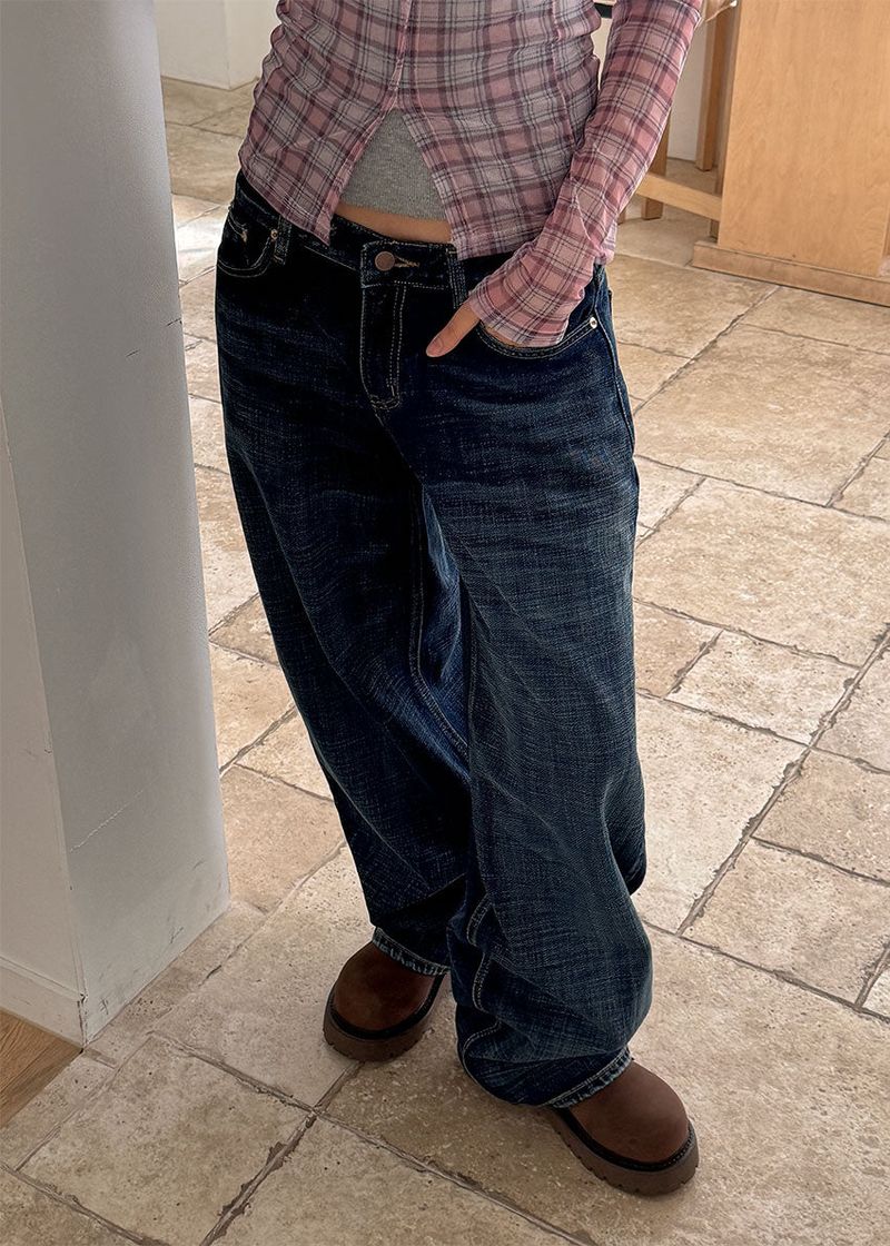 INDIGO LOW DENIM PANTS