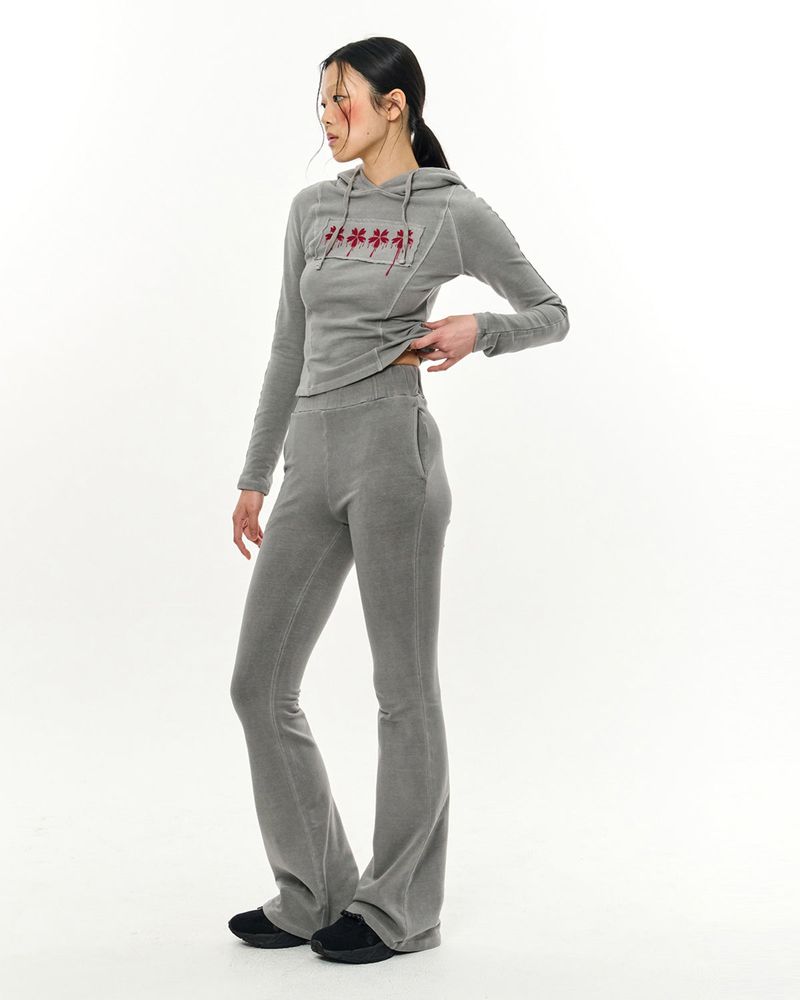 Patch Slim Hoodie _ Light Grey