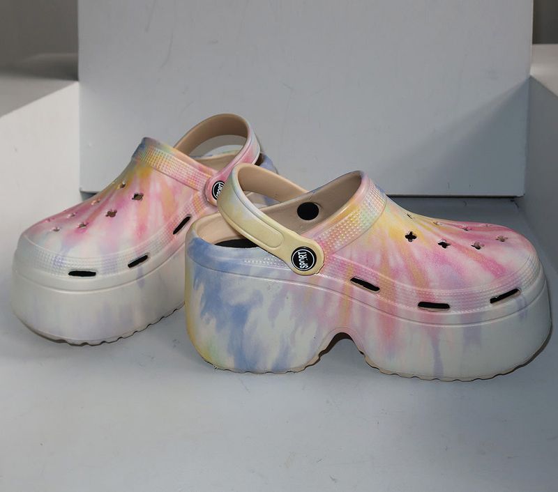 Leopard Print Platform Clog Whole Hoop Slippers