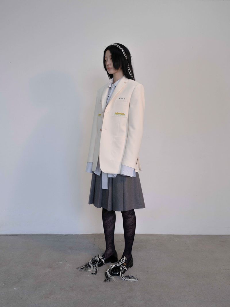Cream Window Tailored Jacket