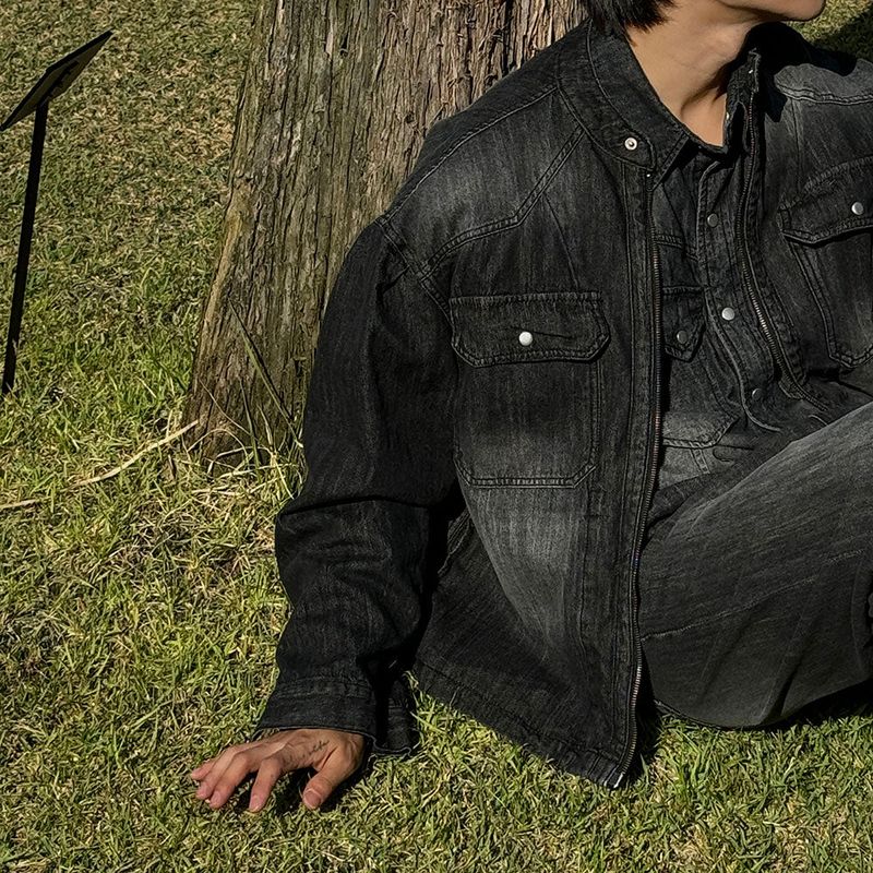 ASCLO Coolever Biker Denim Jacket (3color)