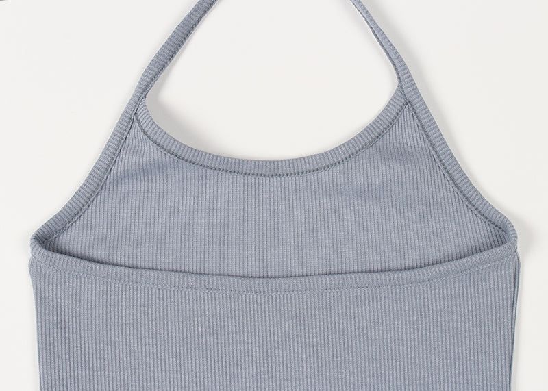 CROPPED HALTER SLEEVELESS