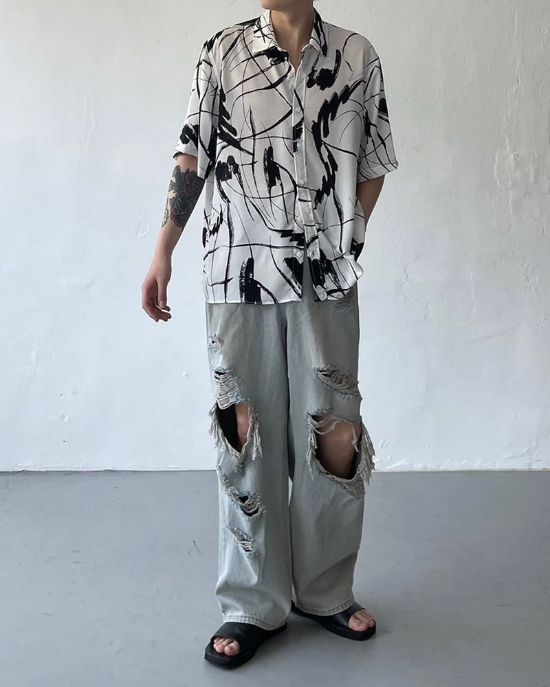 OWN Drawing Pattern Shirt (2 colors)