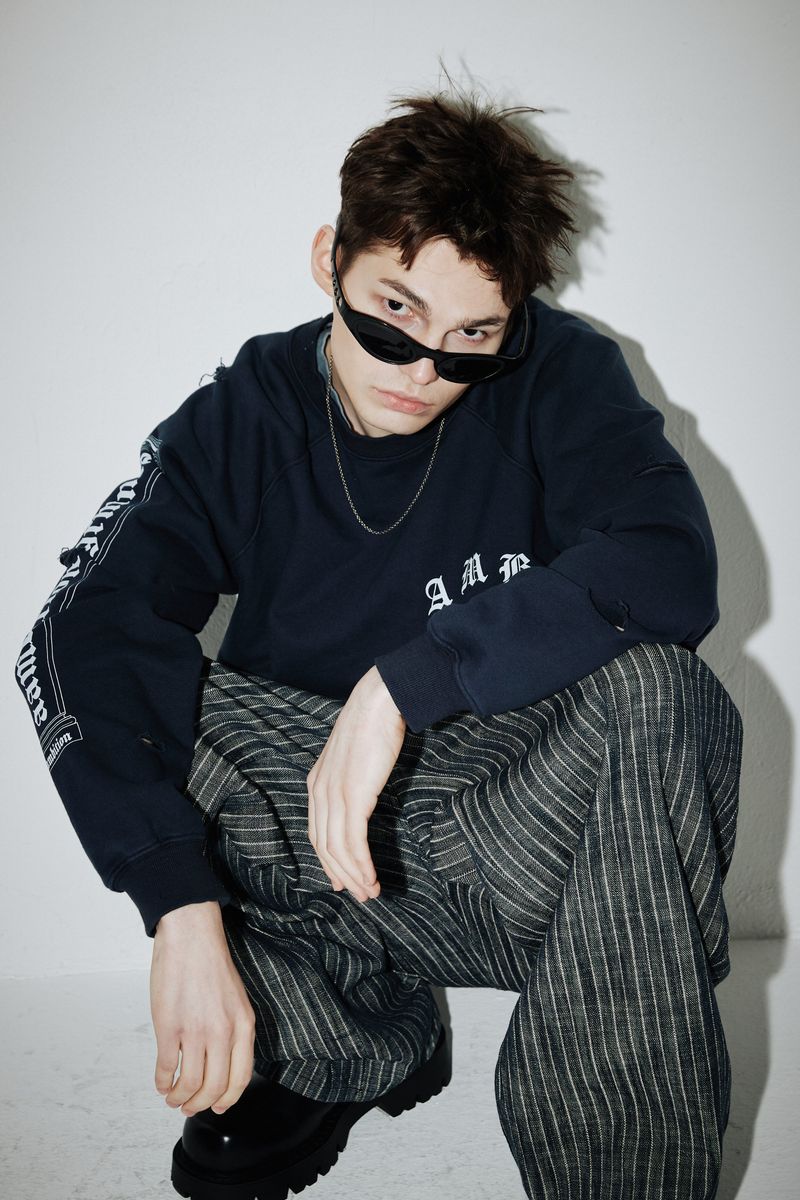 Column Sweat-Shirts (Washed-Navy)