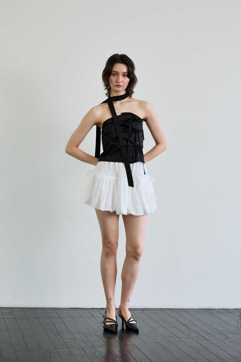 ELFIN SCARF TOP / BLACK