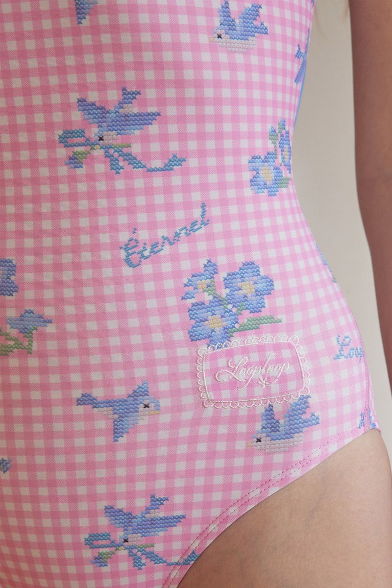 [Bloom Stitch_pink] One Piece Swimsuit