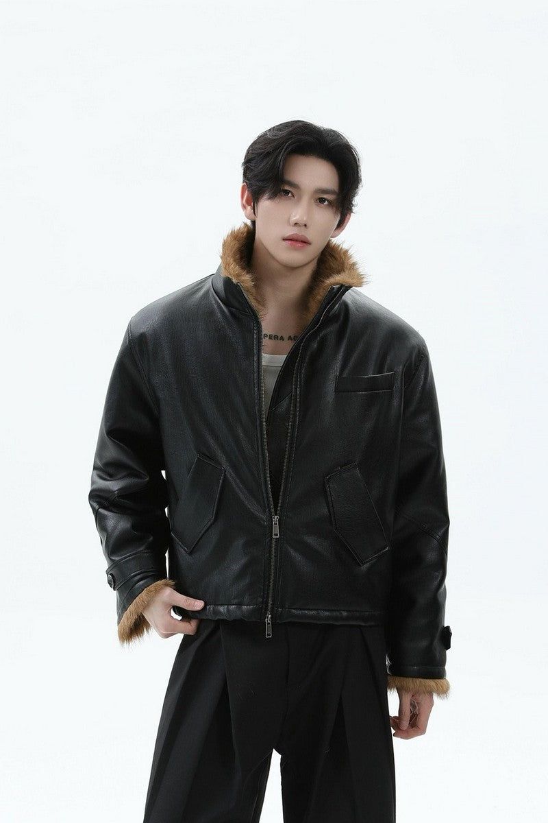 TURNTIDE（ ターンタイド）の「Faux Leather Fur Collar Puffer（Jackets/Outerwear）」