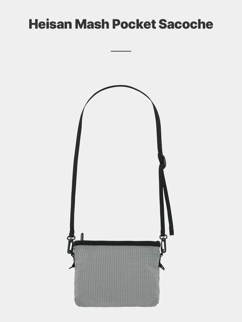 Mesh Pocket Sacoche Nylon Stone Grey