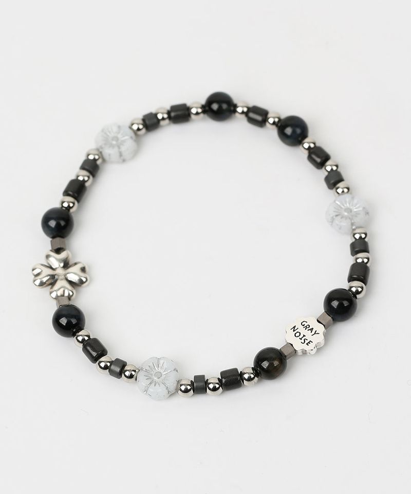 GRAYNOISE（グレーノイズ）の「クローバービーズストーンブレスレット BK(シルバー925)（アクセサリー）」