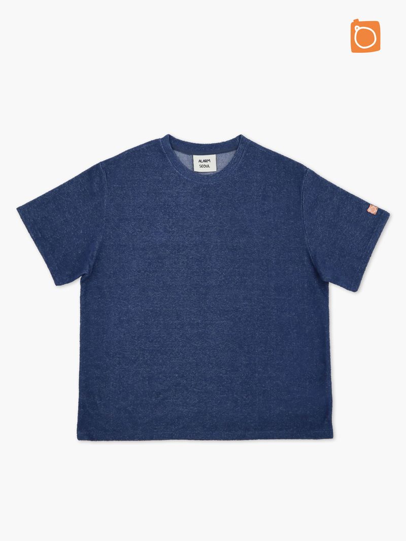ALARM PIQUE TERRY T SHIRT NAVY_UNISEX