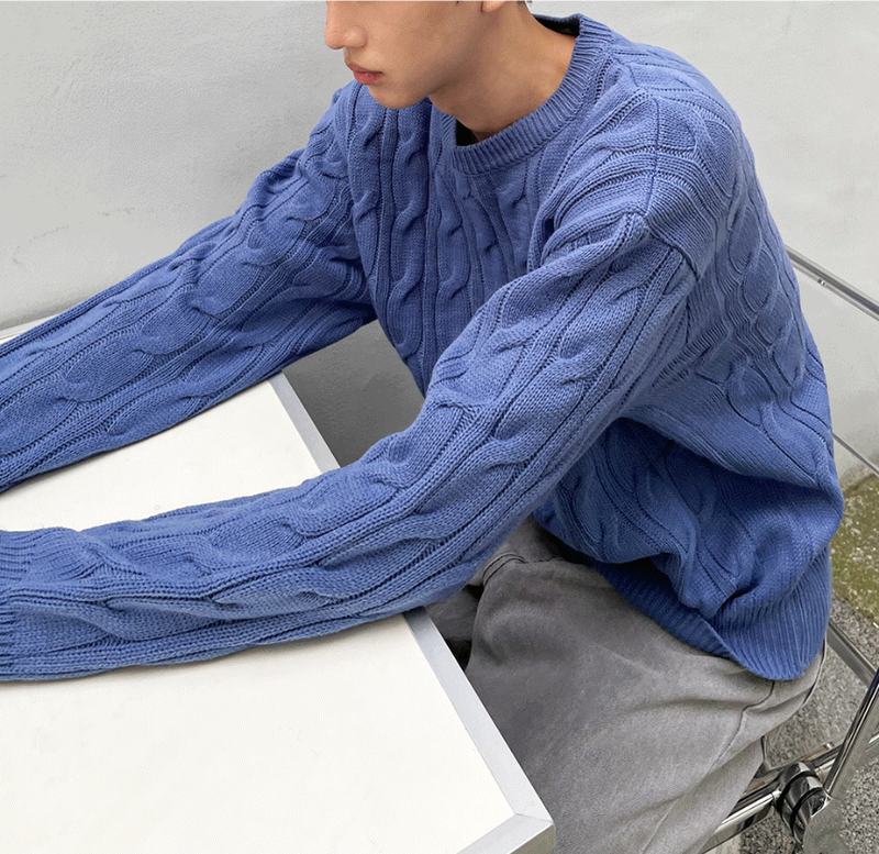 cable cosyharu semi-over knit