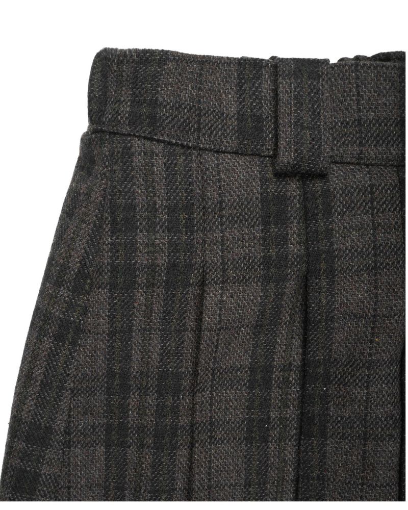  CHECK LOOP PLEATS SKIRT