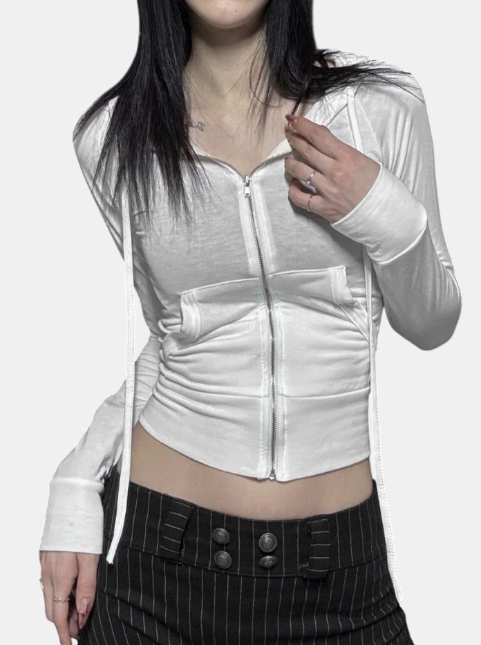 Culotte hood zip-up