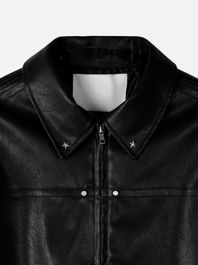 Star Stud Leather Jacket (2color)