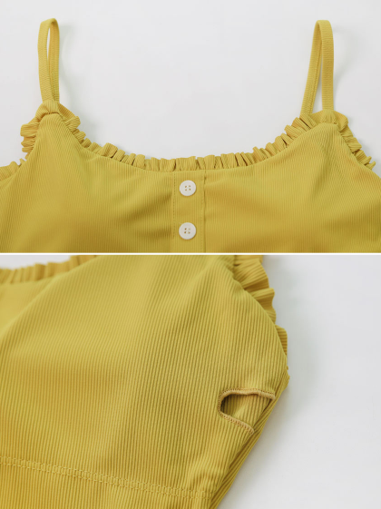Monoring Frill Button Monokini (2color)