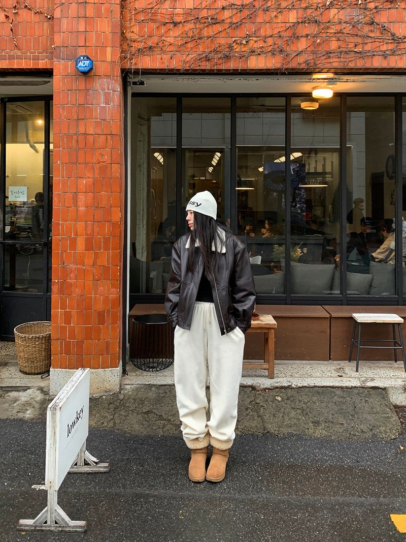 [MADE] Bear fleece-to-way wide pants