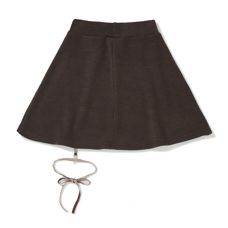 ヘイリーリボンニットスカート / Haley Ribbon Knit Skirt [BROWN]
