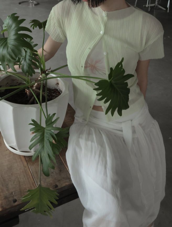 Ellen Sheer Pleated Cardigan