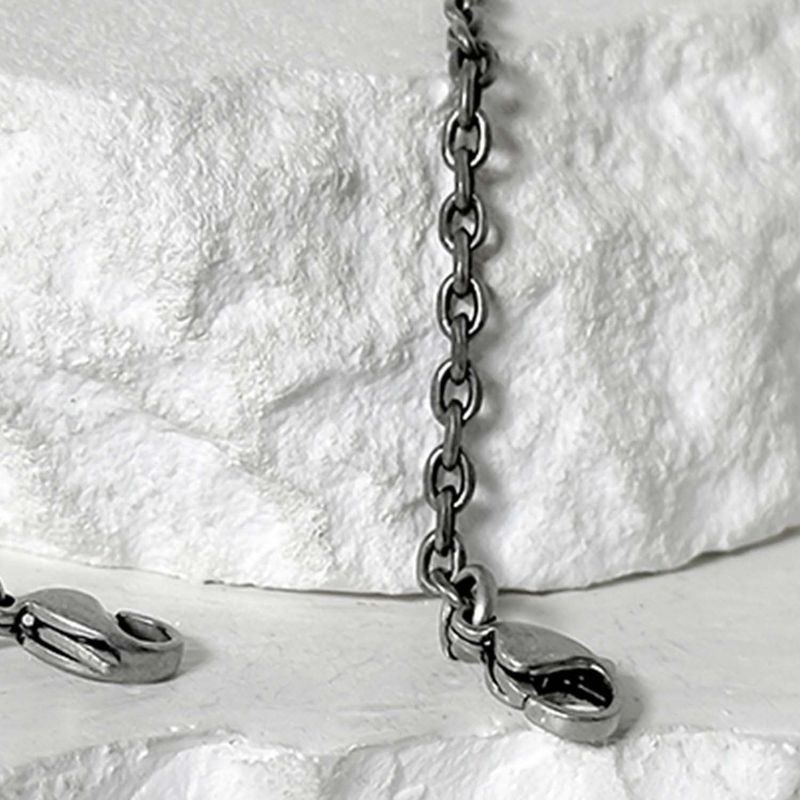 ss-Original mask chain necklace_dark silver
