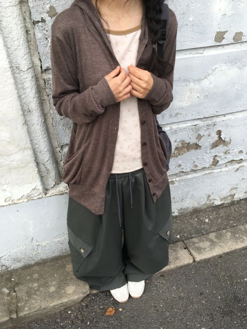 ポケット フード カーディガン