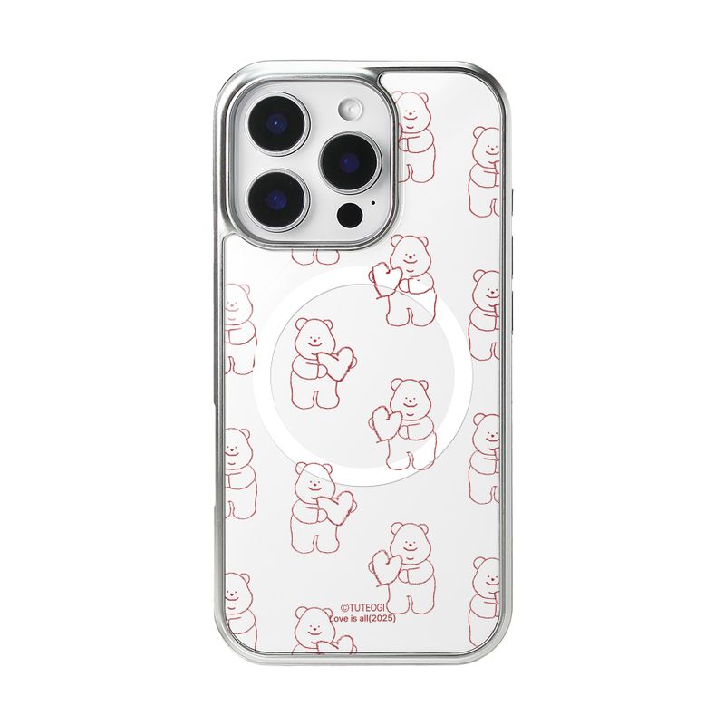 TUTEOGI(トゥトギ)の「TUTEOGI ‘Love is All' Magnet Ring red case (silver frame)(Smartphone Accessories)」