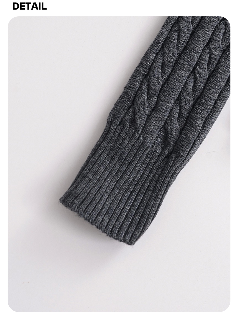 College V-neck wool twisted knitwear