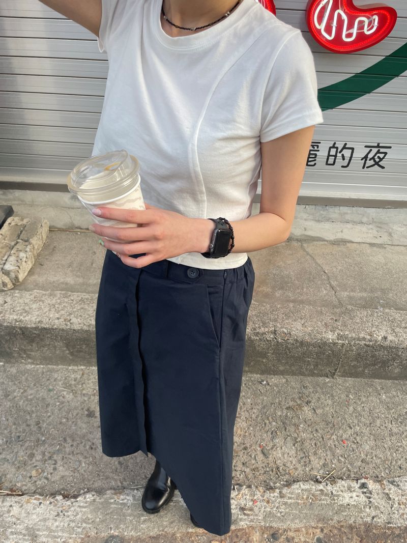 Harney button long skirt