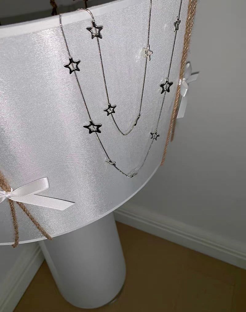 Silver STAR 2layered necklace