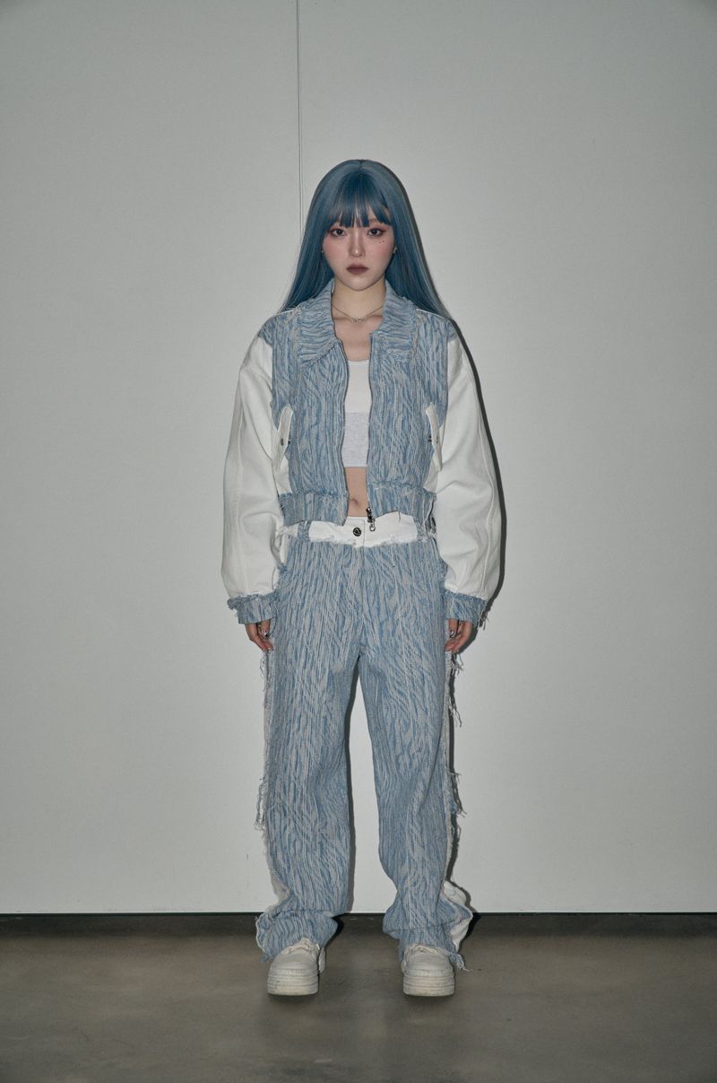 CHERRYQUIRI(チェリーキュリー)の「jacquard denim pt - white(Pants)」