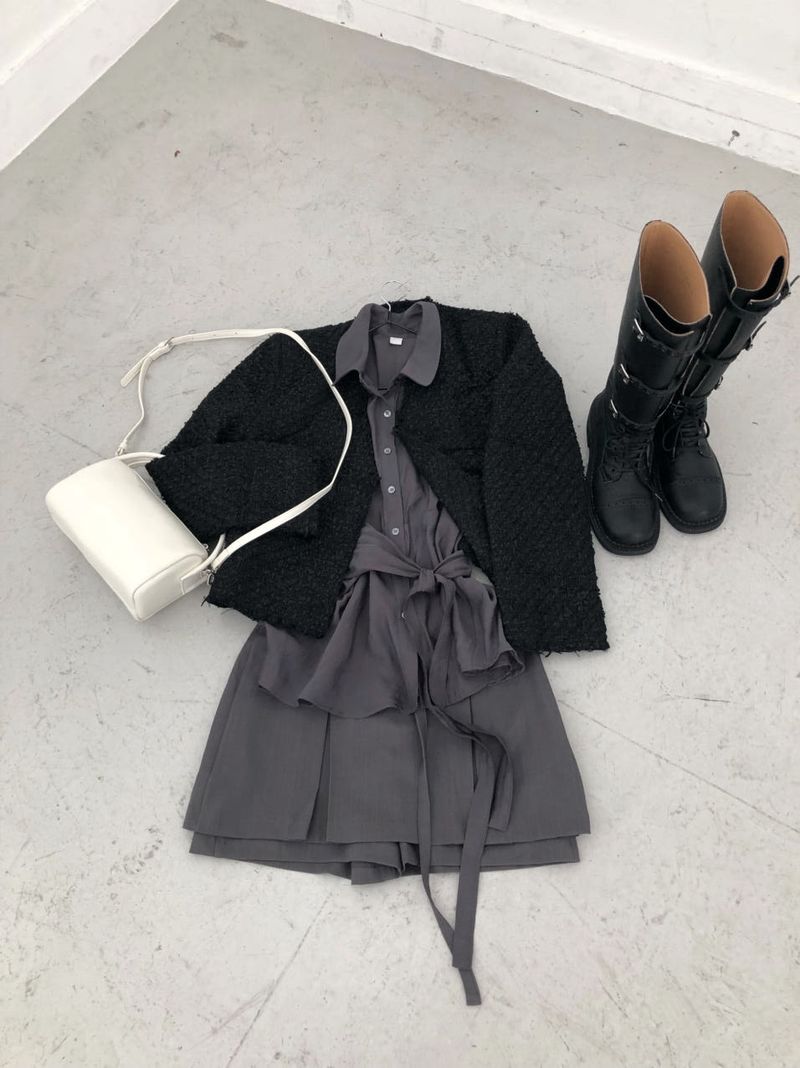 Glossy double handle bag