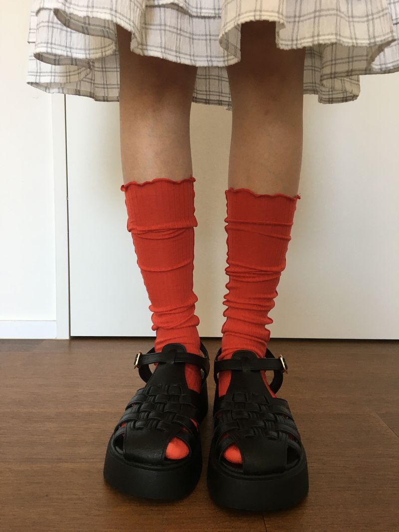 Popping Tencel Knee Socks (4color)