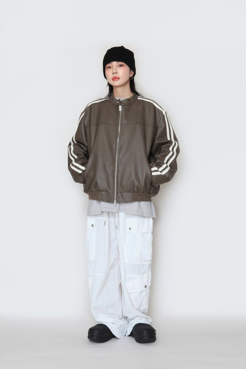 Biker Track Leather Jacket