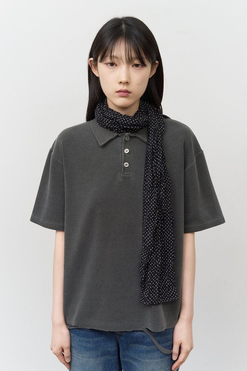 Leaf Dot Wrinkle Scarf
