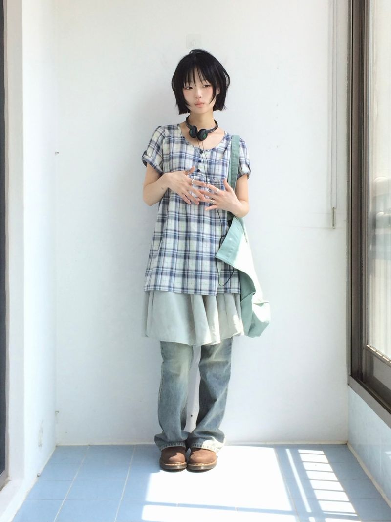 Vintage blue bootcut pants