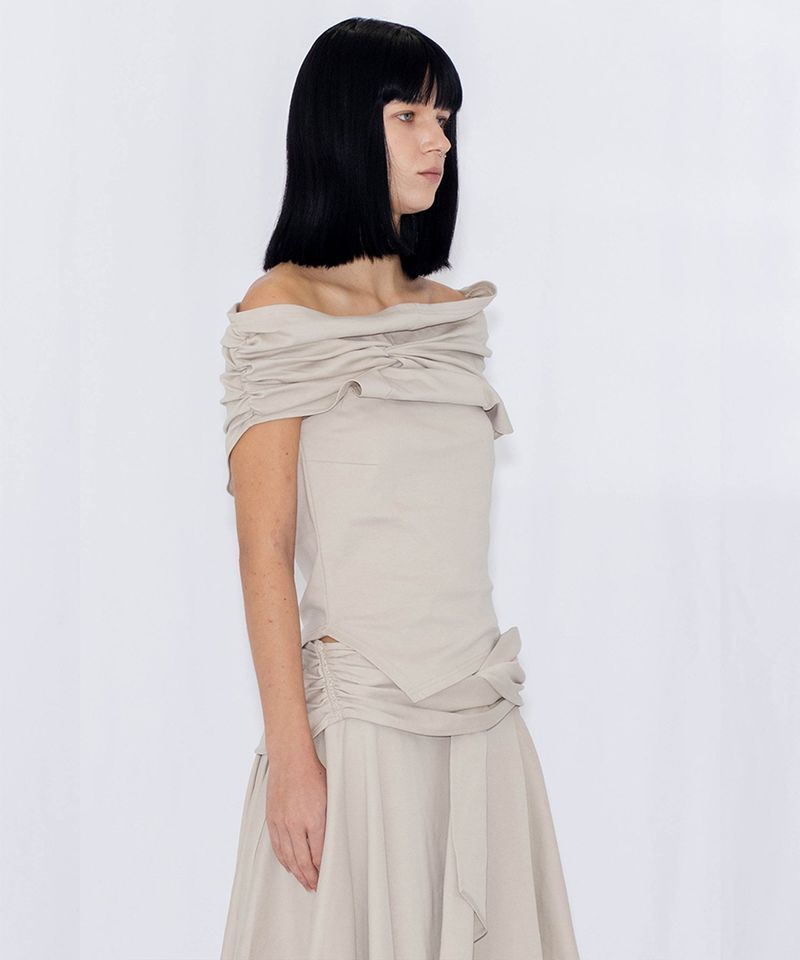 ASYMMETRIC DRAPE TOP