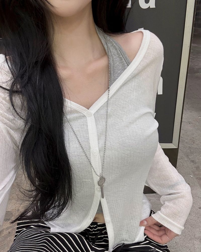 [MADE] Pail, see-through long sleeve cardigan