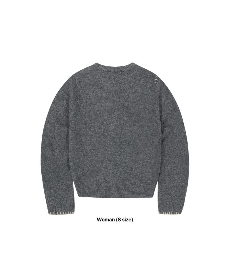 ROUND BUTTON UP CROP CARDIGAN_CHARCOAL