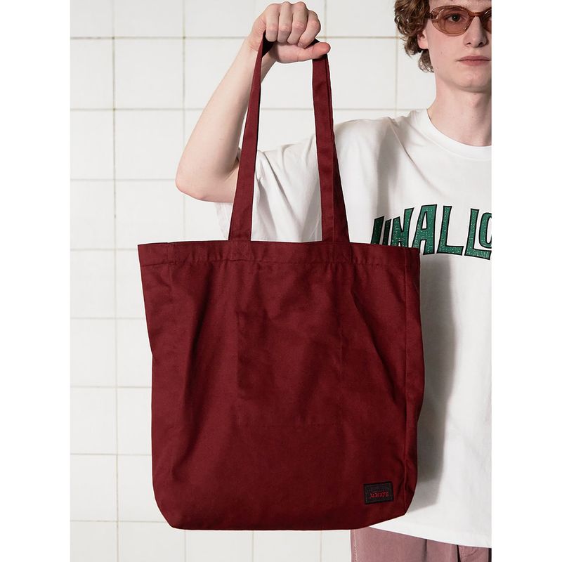 BUTTON LOGO ECO BAG / BURGUNDY