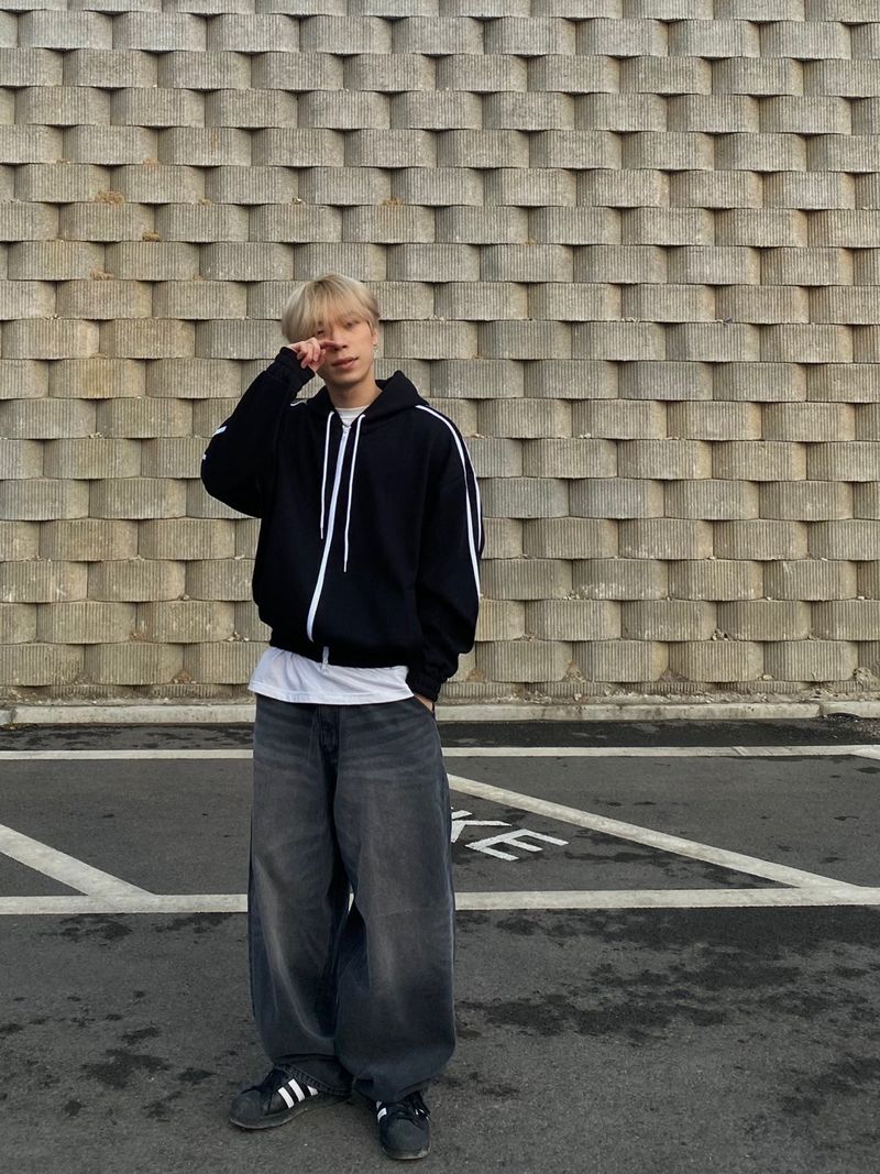 Brush denim balloon pants 2C