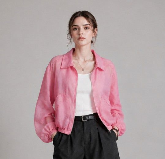 Shadow Organza Bomber Jacket J35 Black