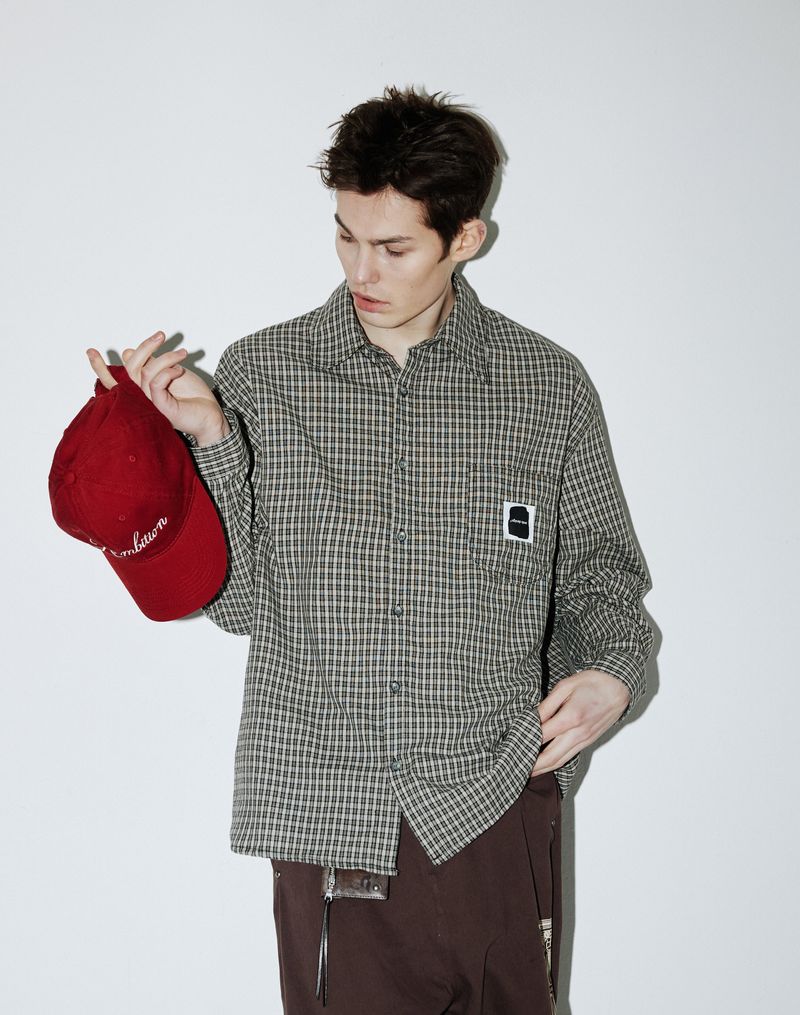 AAMBITION(アアンビション)の「Vintage Check Shirts (Beige-gray)(Tops)」