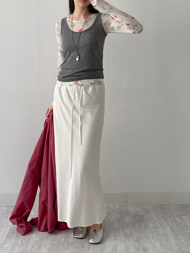 INCHANT ME(インチャントミー)の「Kelly Satin Banded Long Skirt(Skirts)」