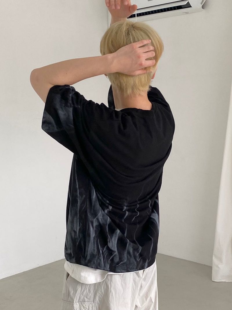 Flame Overfit Round Short Sleeve Tee 2color