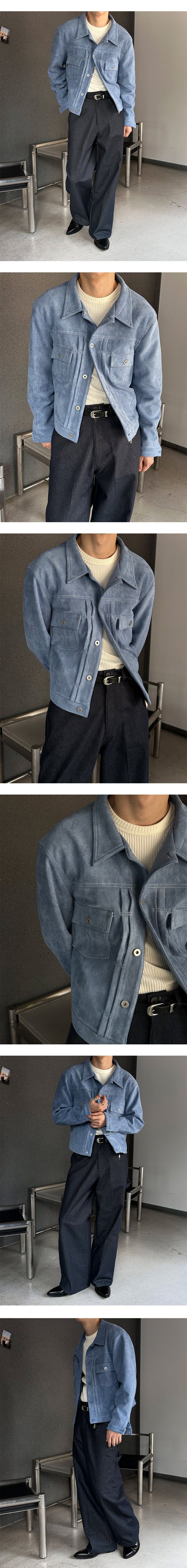 [F/W] Suede trucker jacket(4color)
