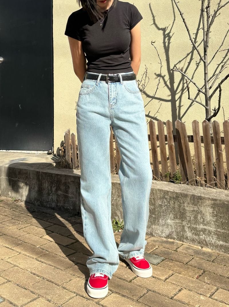 WIDE LIGHT BLUE DENIM PANTS code 21010