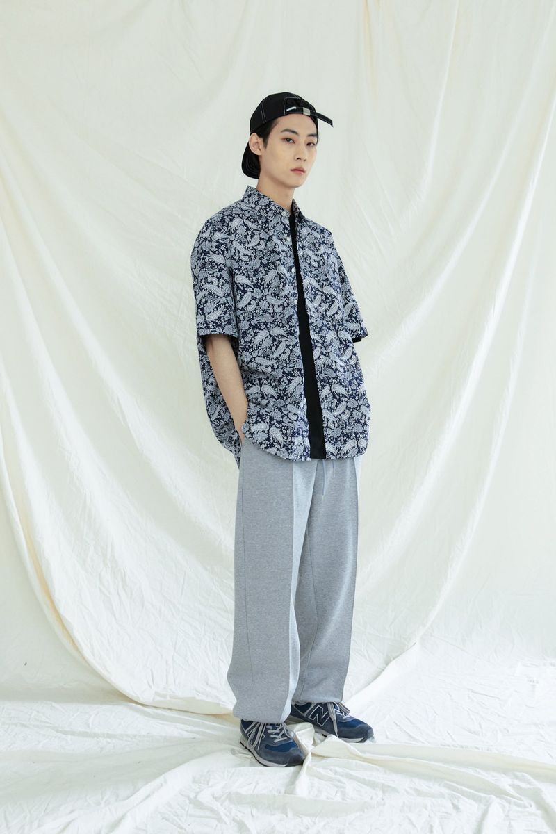 FRONT SEAM 2WAY WIDE SWEAT PANTS GREY