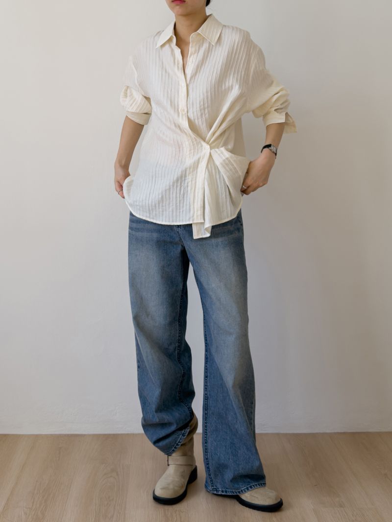 306 Brushed Wide Denim Pants
