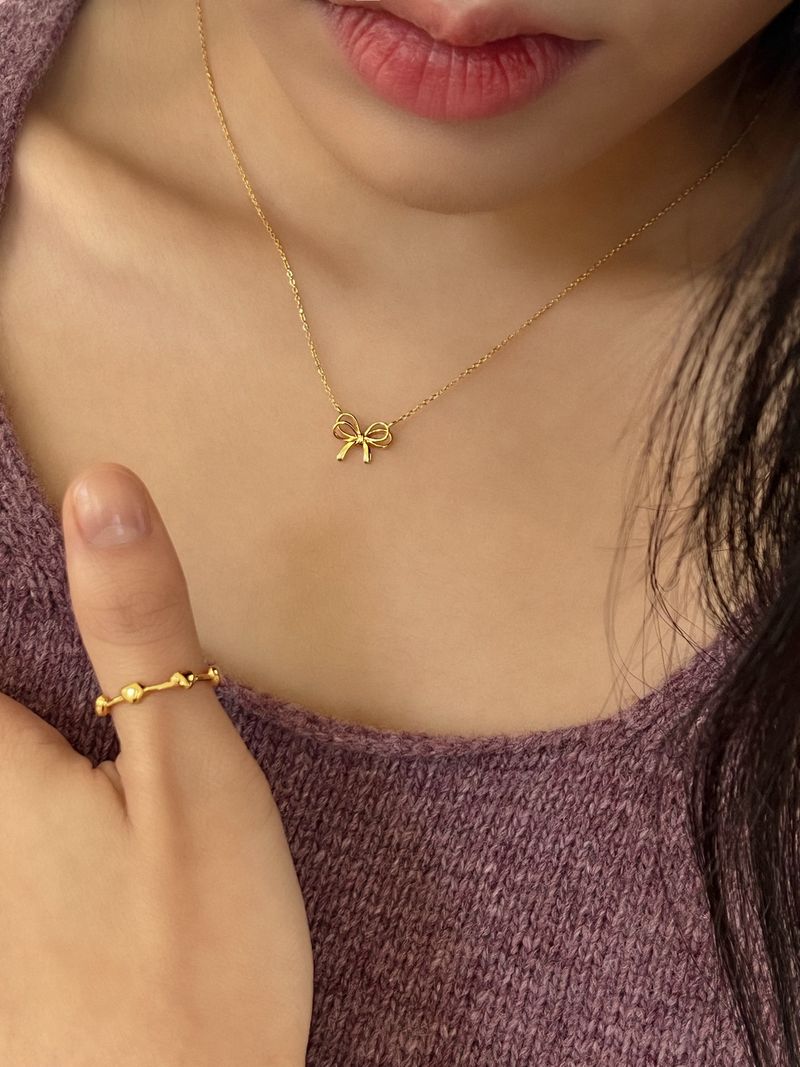 Fondu ribbon necklace (silver)