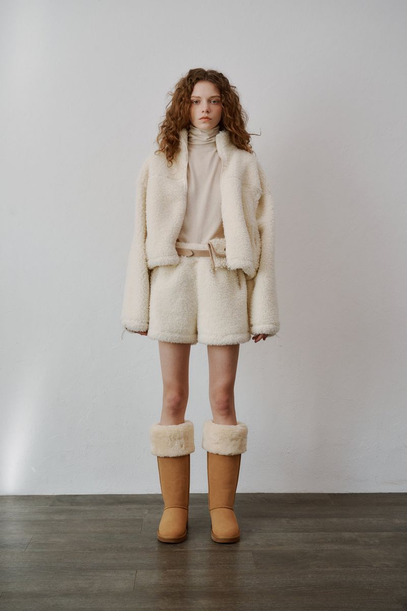 Boucle zip-up (Ivory)
